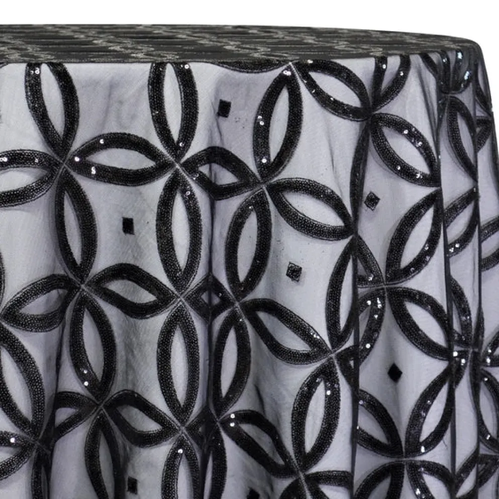 Delano Sequins Table Linen in Black