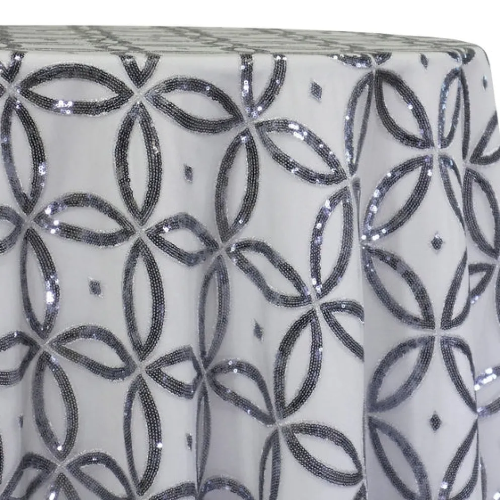 Delano Sequins Table Linen in Silver and Silver