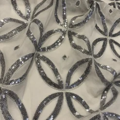 Delano Sequins Table Linen in Silver and Silver