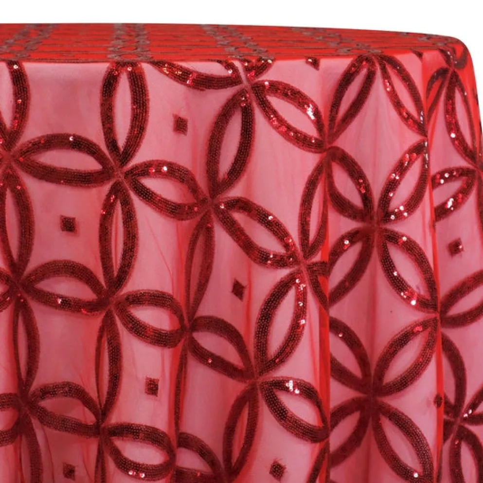 Delano Sequins Table Linen in Red