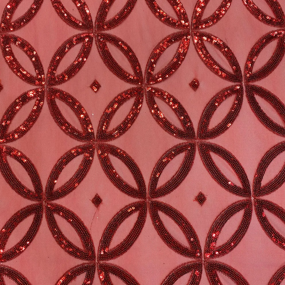 Delano Sequins Table Linen in Red