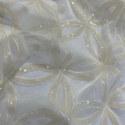 Delano Sequins Table Linen in Ivory