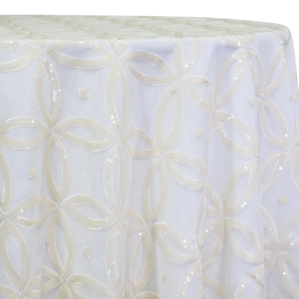 Delano Sequins Table Linen in Ivory