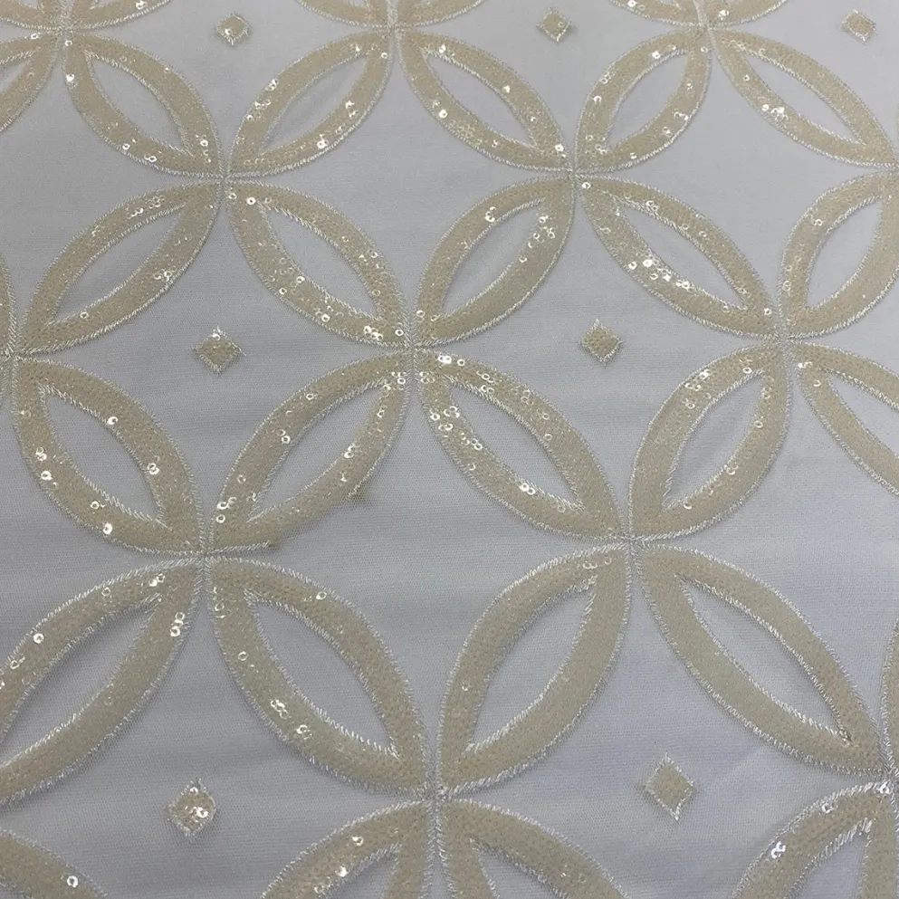 Delano Sequins Table Linen in Ivory