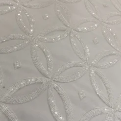 Delano Sequins Table Linen in White and White