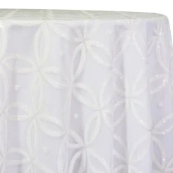 Delano Sequins Table Linen in White and White