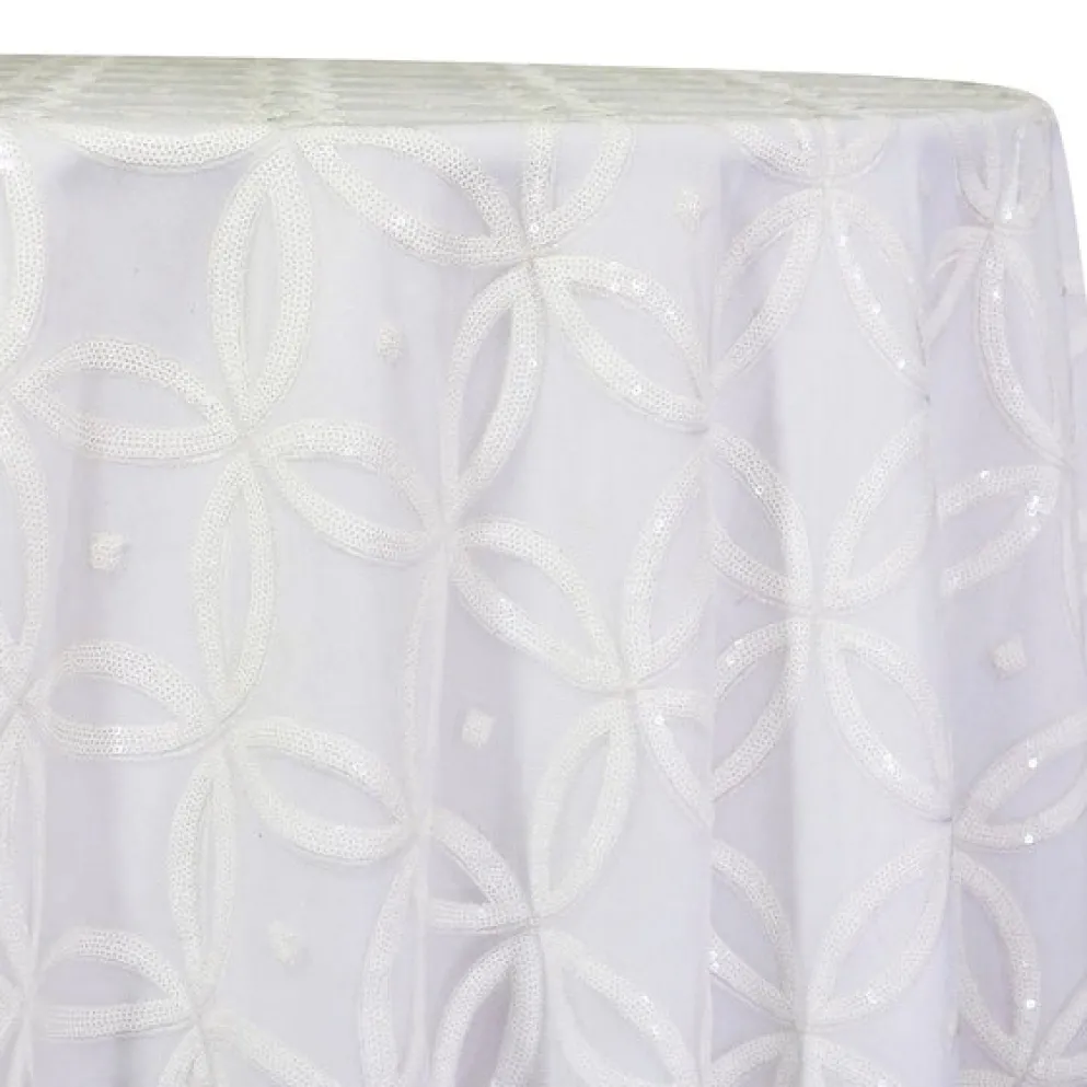 Delano Sequins Table Linen in White and White
