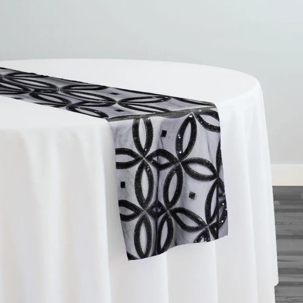 Delano Sequins Table Runner in Black