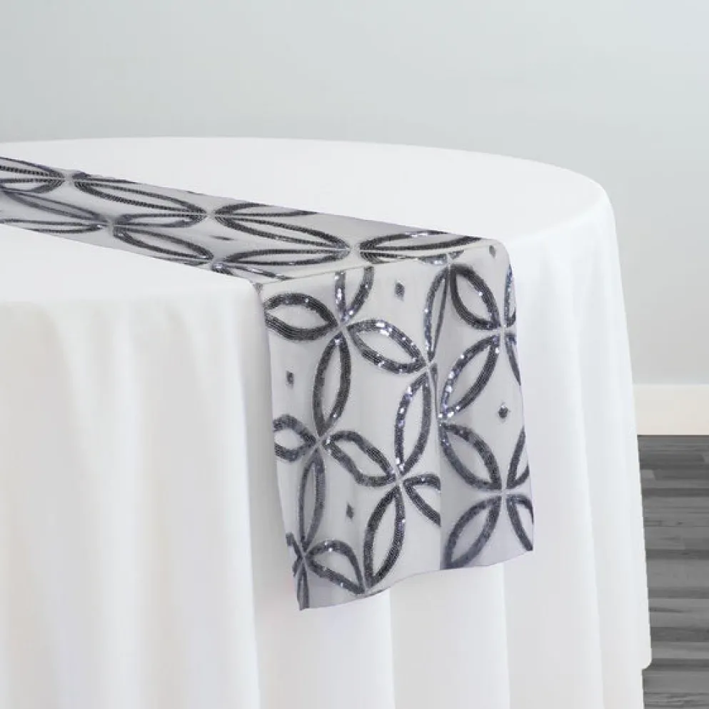 Delano Sequins Table Runner in Silver