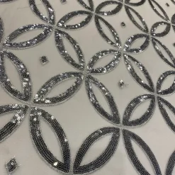 Delano Sequins Table Runner in Silver