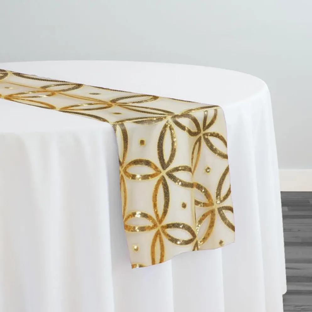 Delano Sequins Table Runner in Gold