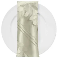 Diagonal Taffeta Table Napkin in Ivory