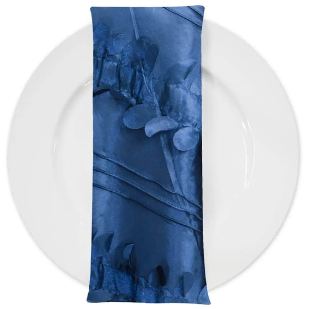 Diagonal Taffeta Table Napkin in Navy