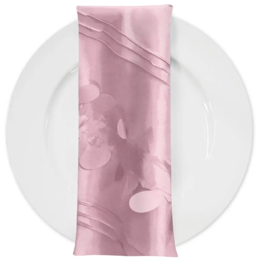 Diagonal Taffeta Table Napkin in Pink Petal
