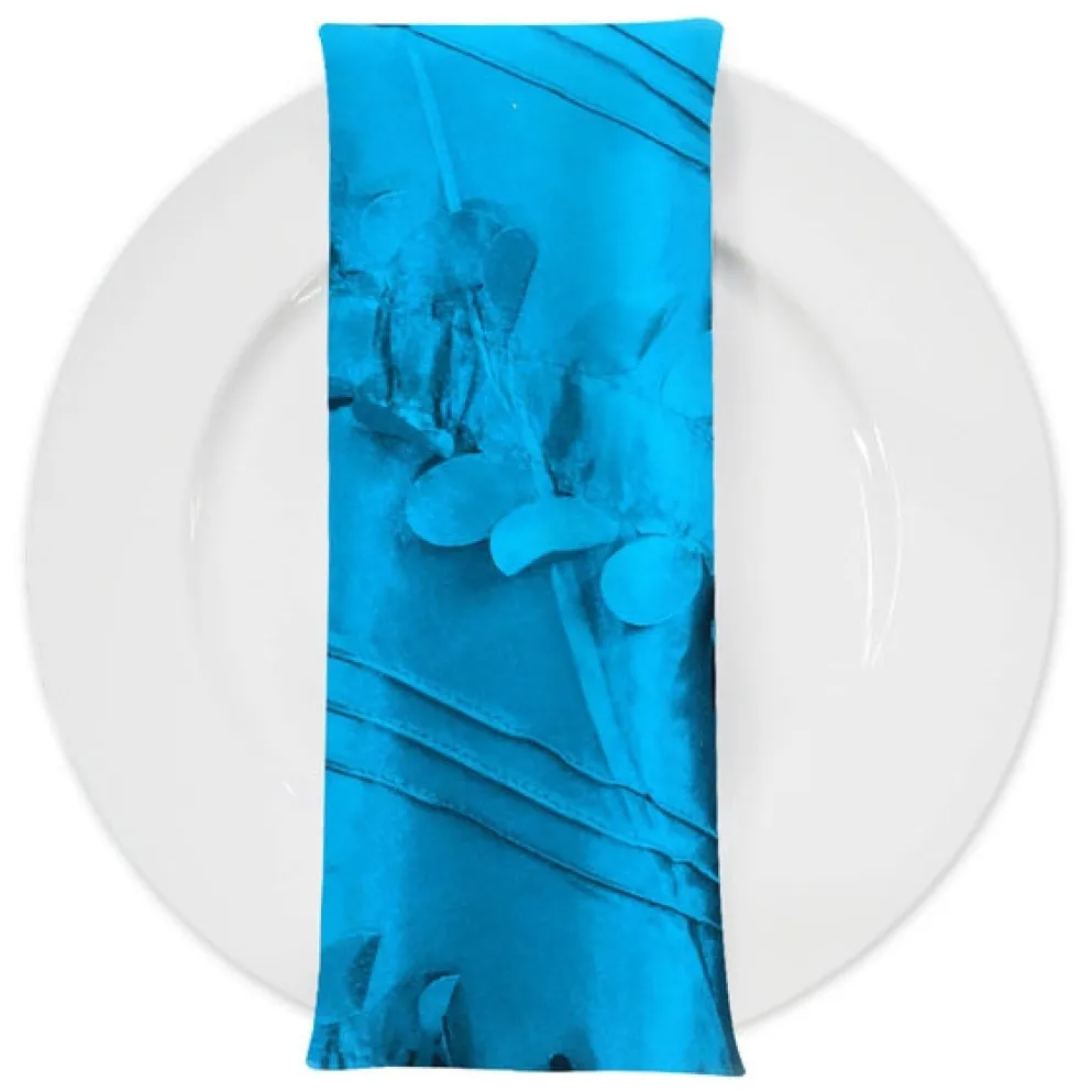 Diagonal Taffeta Table Napkin in Turquoise