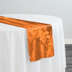 Diagonal Taffeta Table Runner in Orange