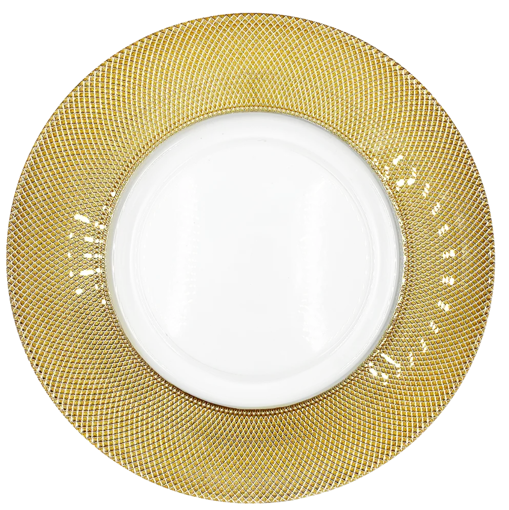 Dotted - Glass Charger Plate in Gold (Item # 0027)