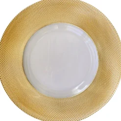Dotted - Glass Charger Plate in Gold (Item # 0027)