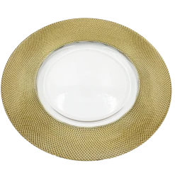 Dotted - Glass Charger Plate in Gold (Item # 0027)