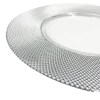 Dotted - Glass Charger Plate in Silver (Item # 0027)