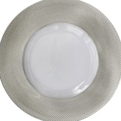 Dotted - Glass Charger Plate in Silver (Item # 0027)