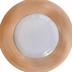 Dotted - Glass Charger Plate in Rose Gold (Item # 0027)