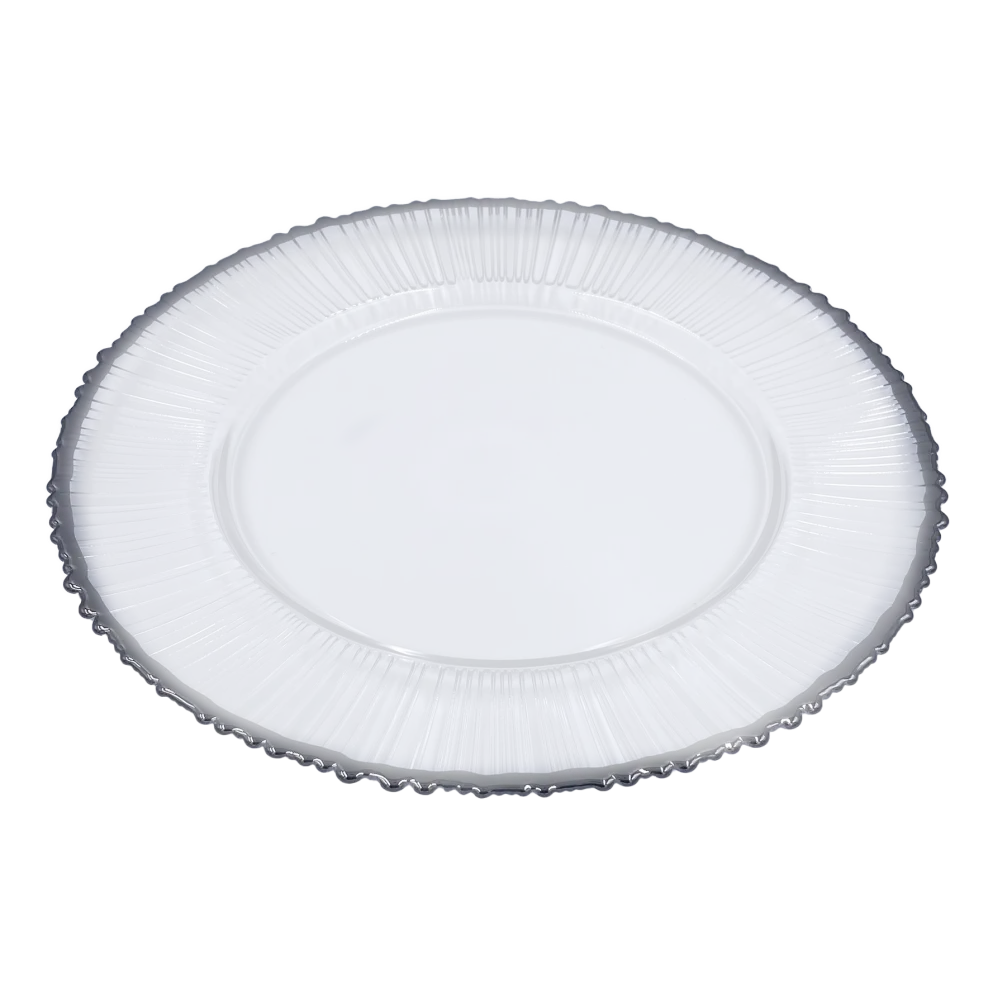 Eclipse - Glass Charger Plate in Silver (Item # 0309-R)