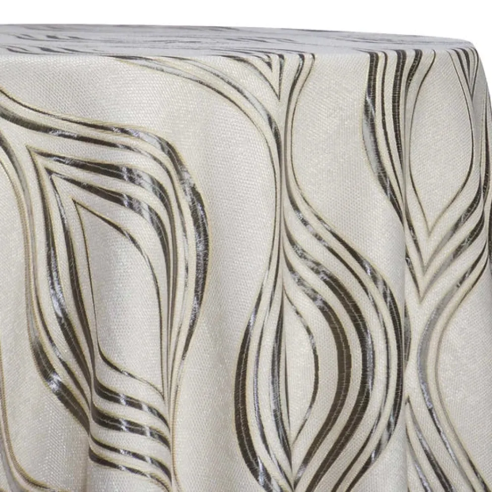 Eclipse Jacquard (Reversible) Table Linen in Silver