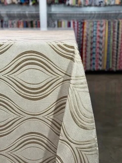 Eclipse Jacquard (Reversible) Table Linen in Taupe