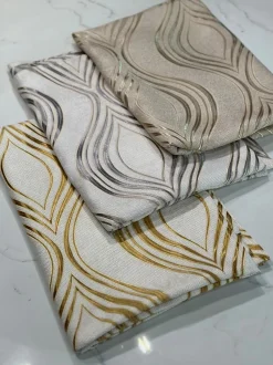 Eclipse Jacquard (Reversible) Table Linen in Taupe