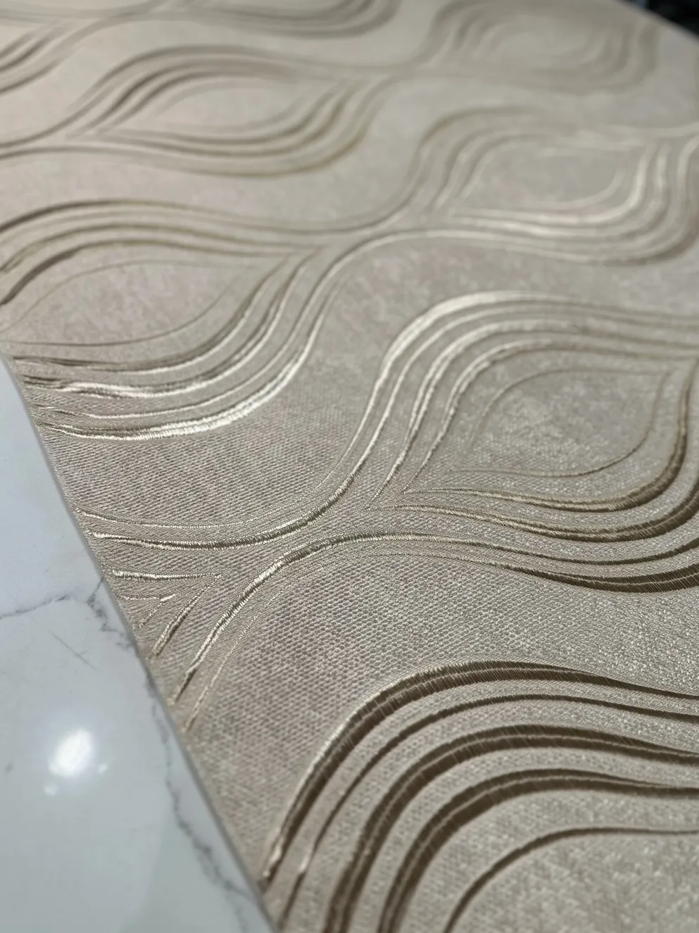 Eclipse Jacquard (Reversible) Table Linen in Taupe