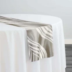 Eclipse Jacquard (Reversible) Table Runner in Silver