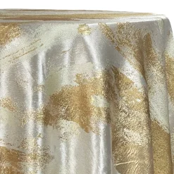 Element Jacquard Table Linen in Gold and Off-White