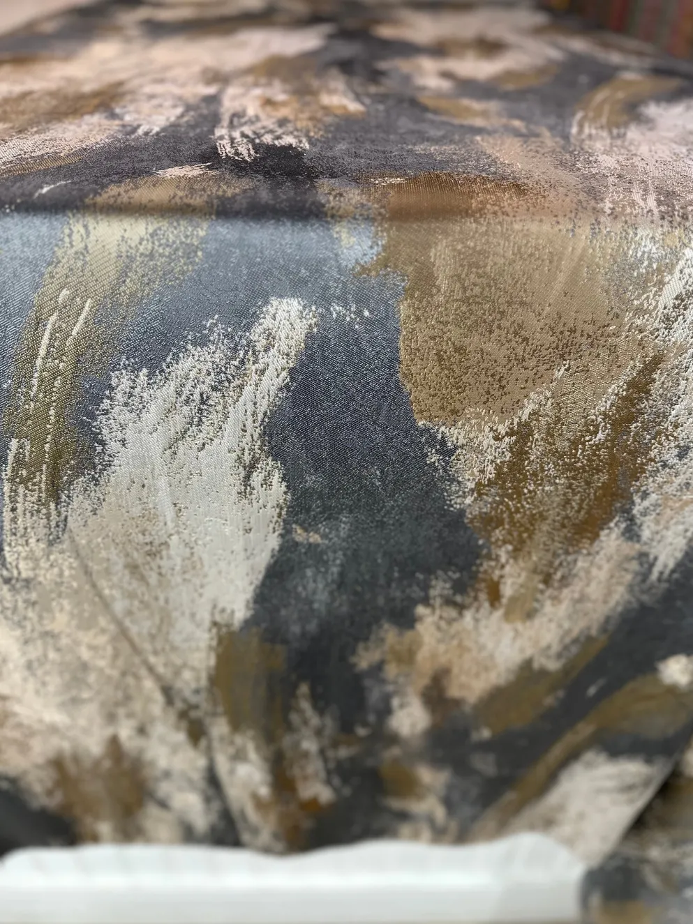 Element Jacquard Table Linen in Grey and Gold