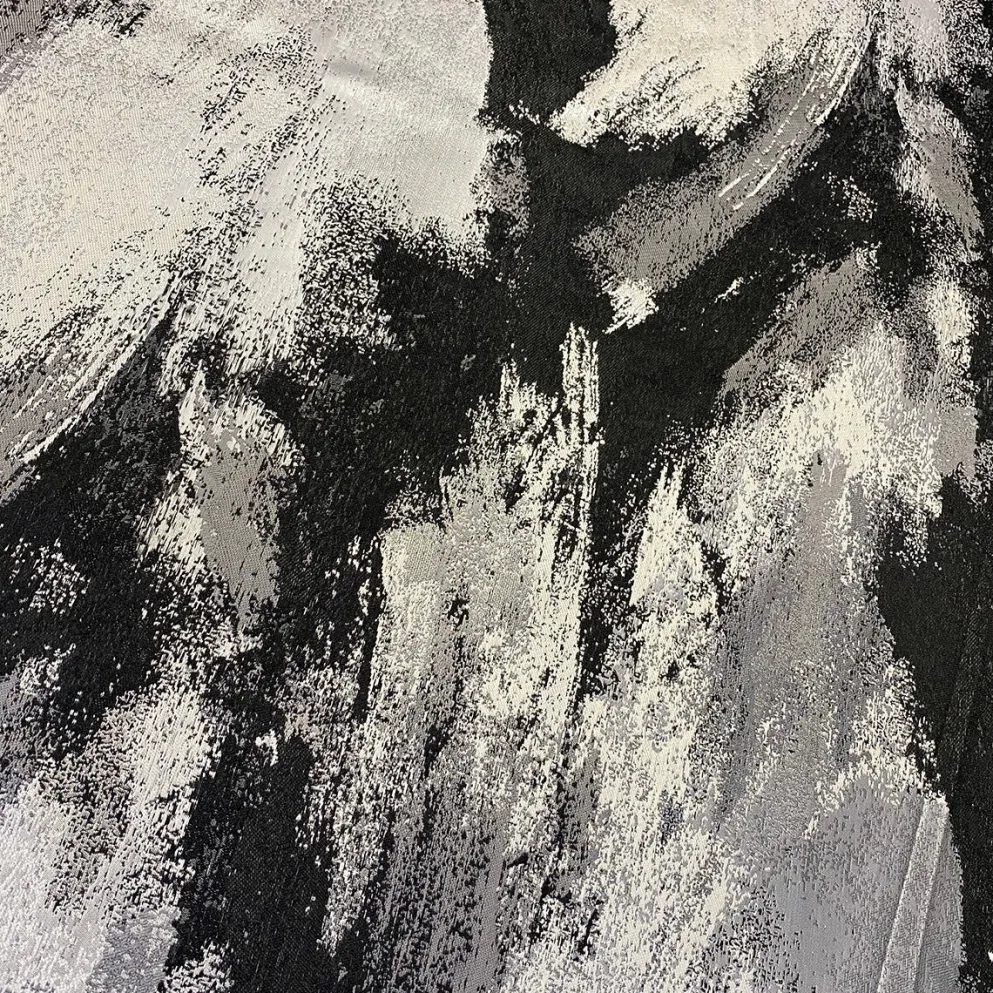 Element Jacquard Table Linen in Black and Silver