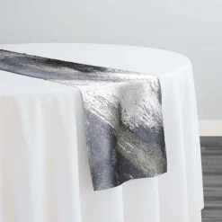 Element Jacquard Table Runner in Silver