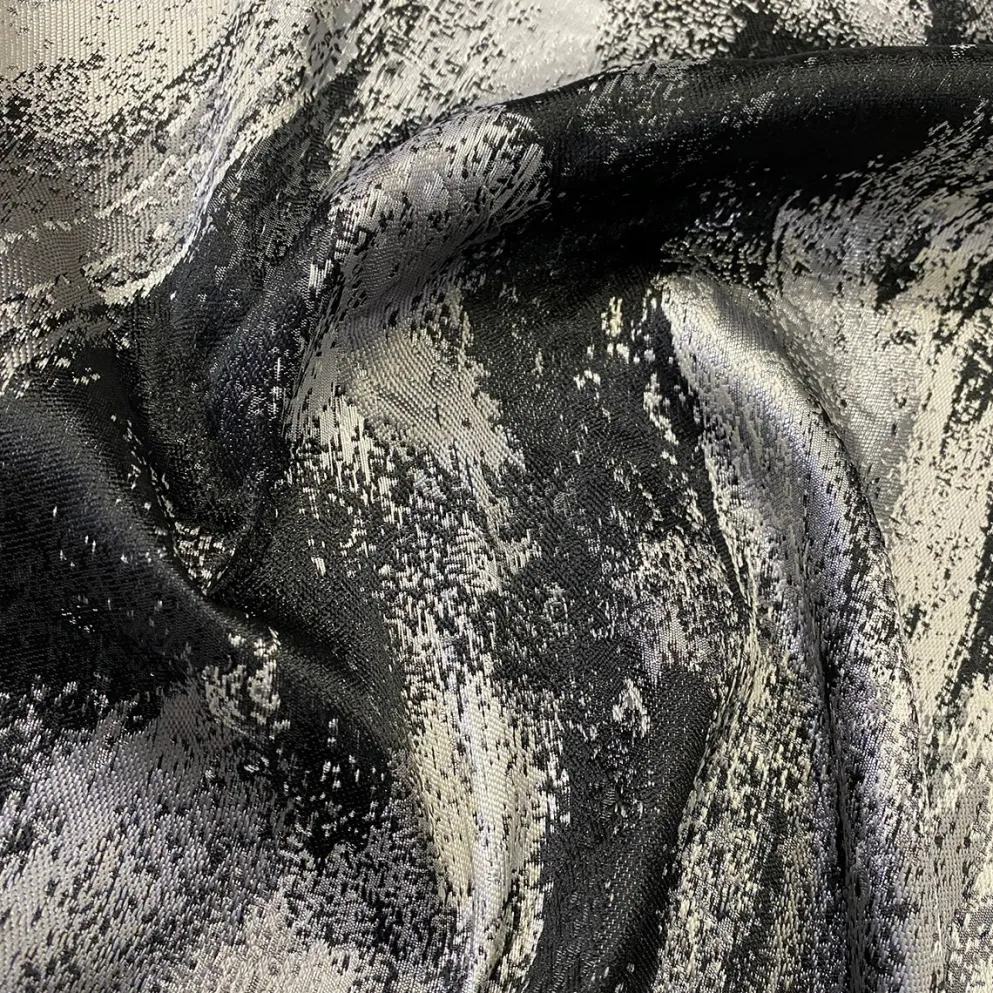 Element Jacquard Table Runner in Black and Silver