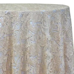 English Lace Table Linen in Champagne