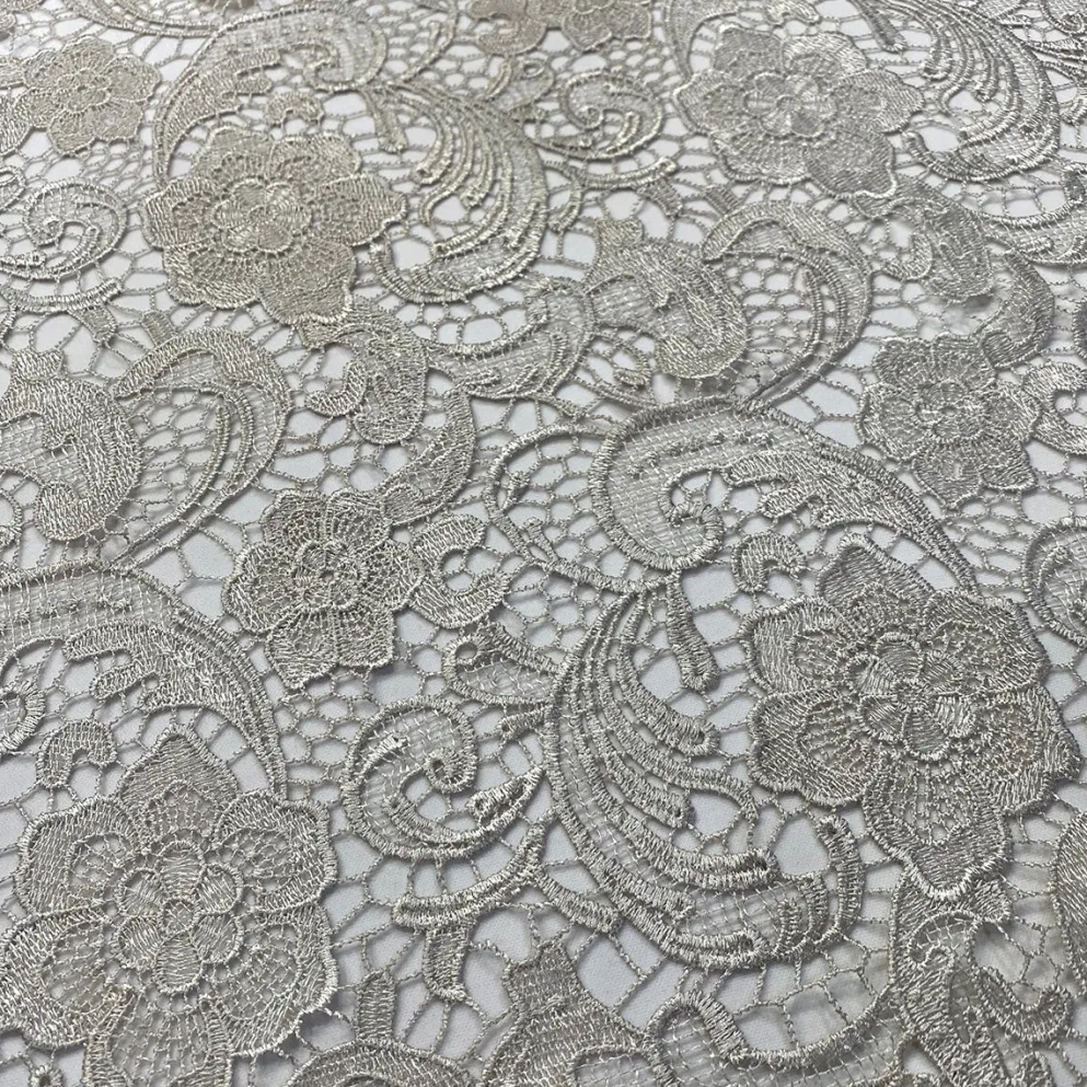 English Lace Table Linen in Silver