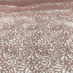 Fiori Leaf Sequins Table Linen in Blush