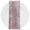 Fiori Leaf Sequins (w/ Poly Lining) Table Napkin in Blush