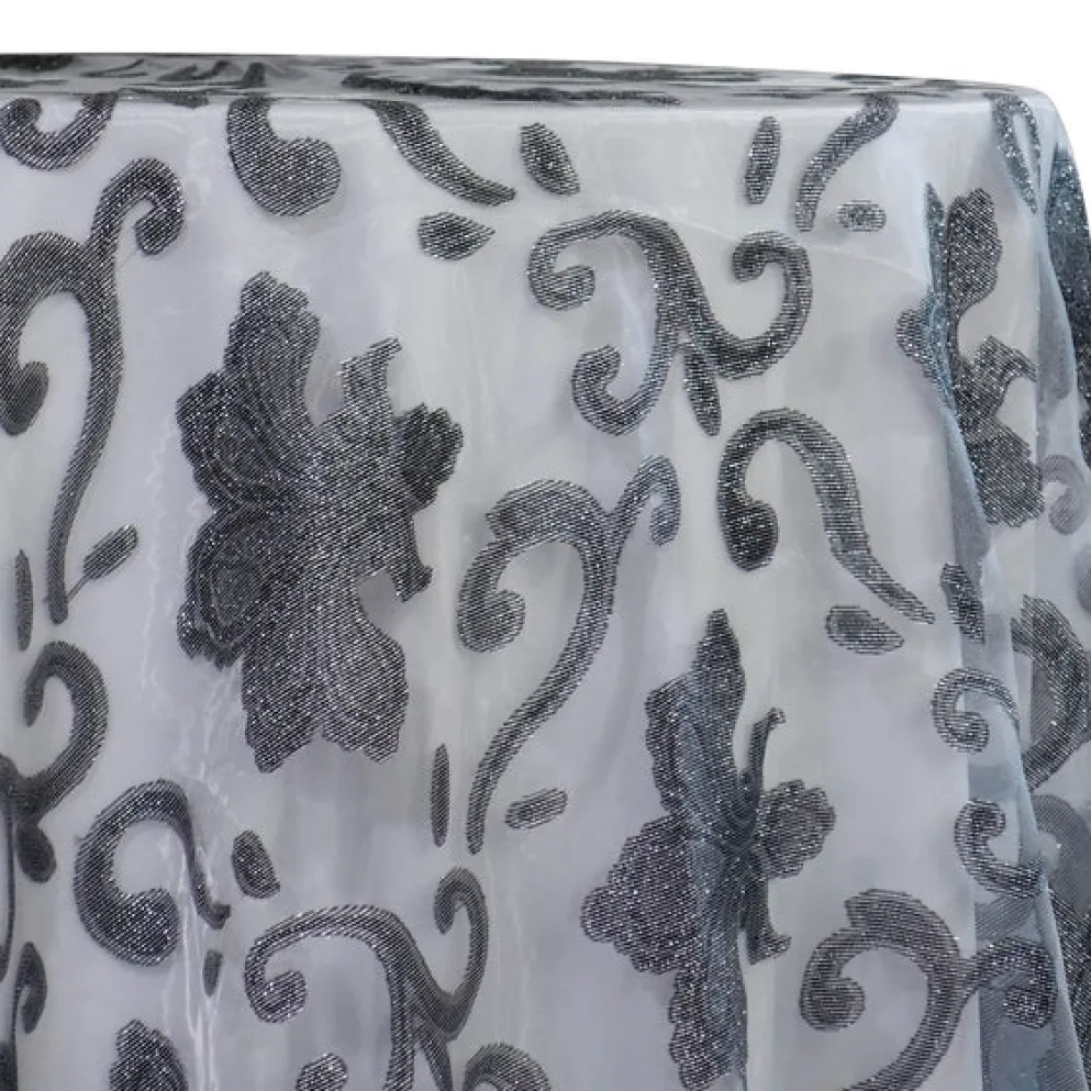 Fleur De Lis Table Linen in Charcoal