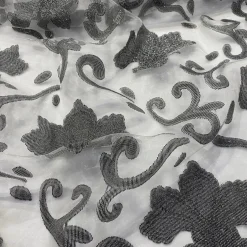 Fleur De Lis Table Linen in Charcoal