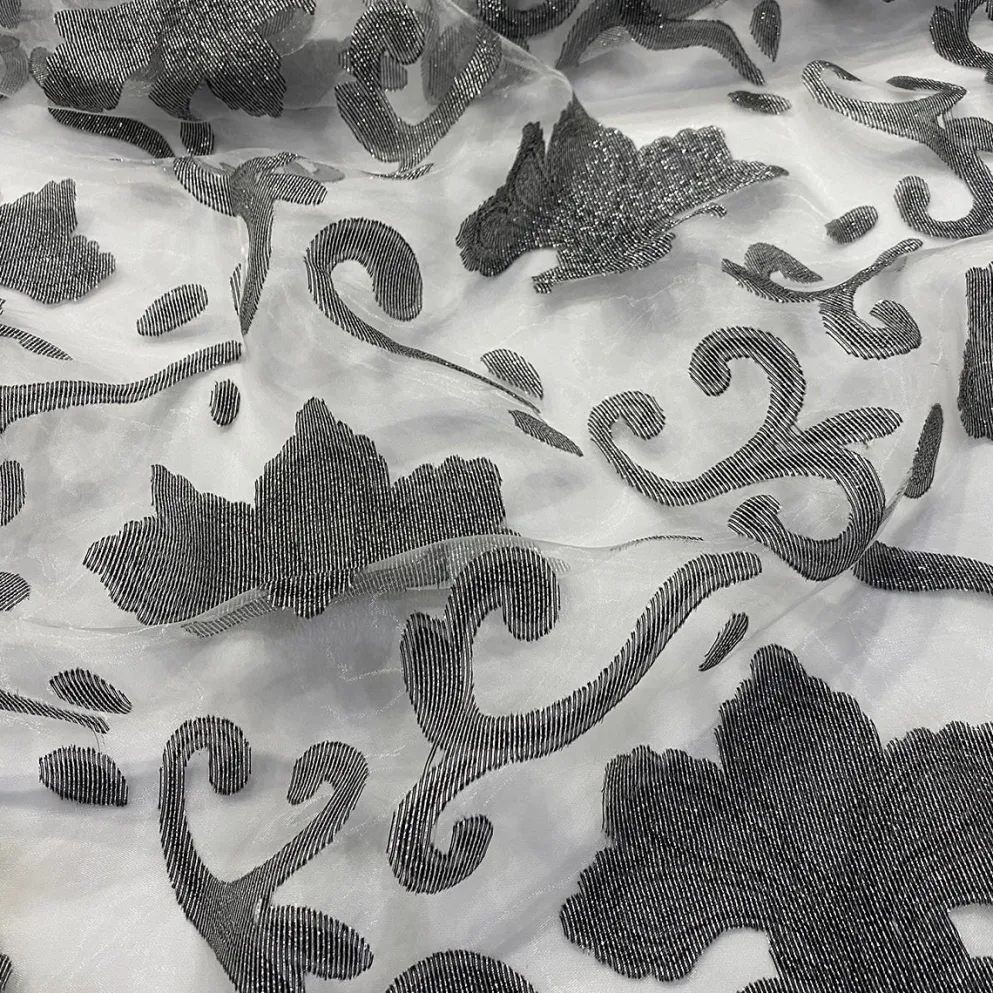 Fleur De Lis Table Linen in Charcoal