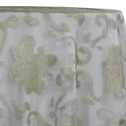 Fleur De Lis Table Linen in Ivory