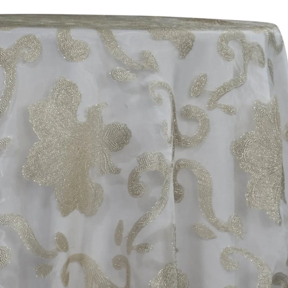 Fleur De Lis Table Linen in Ivory