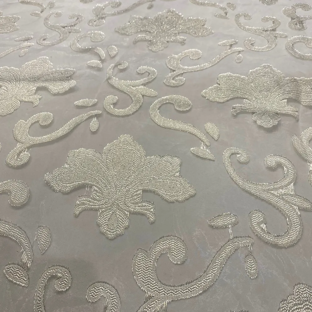 Fleur De Lis Table Linen in Ivory