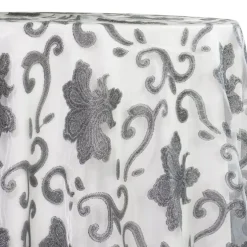 Fleur De Lis Table Linen in Silver