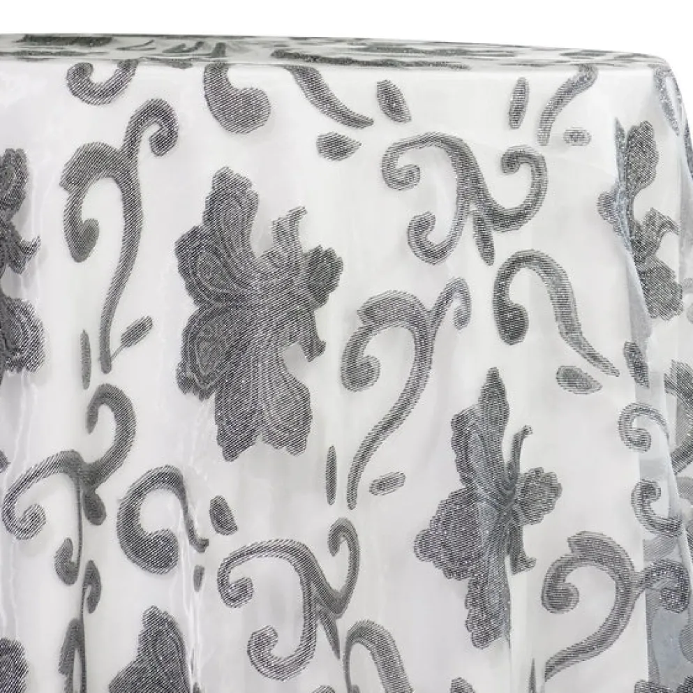 Fleur De Lis Table Linen in Silver