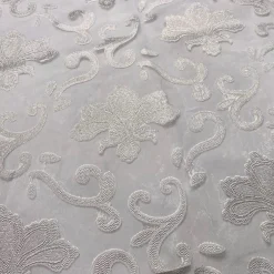 Fleur De Lis Table Linen in White